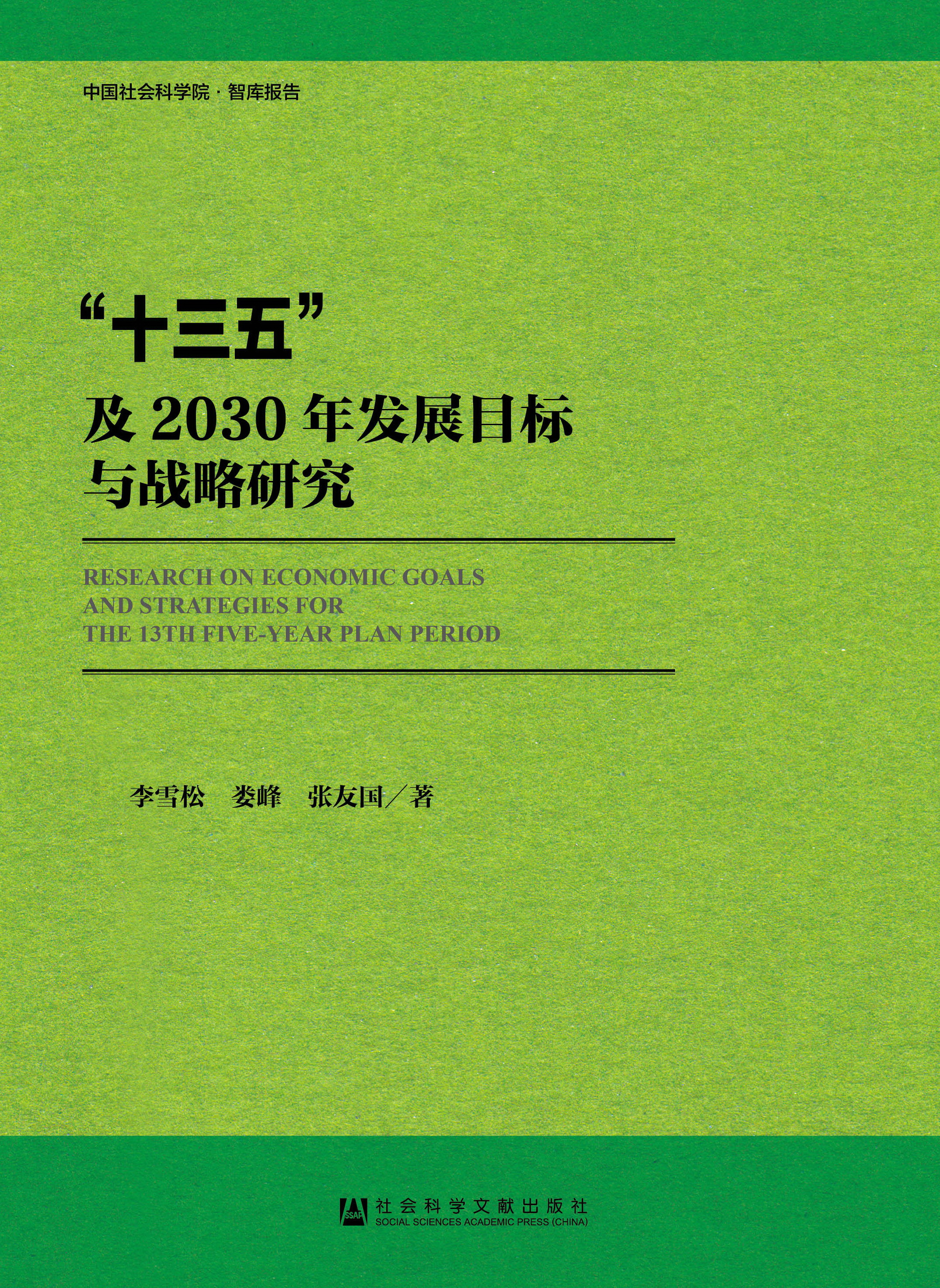 “十三五”及2030年发展目标与战略研究