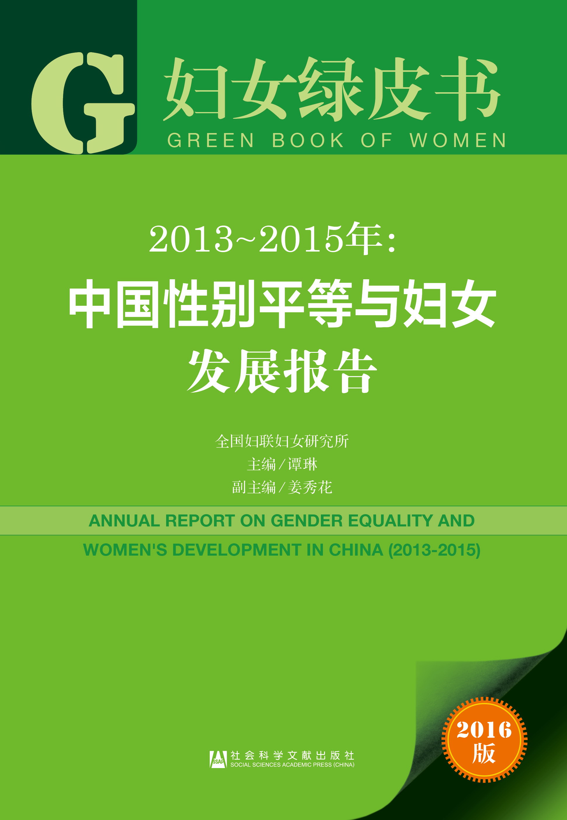 2013～2015年：中国性别平等与妇女发展报告